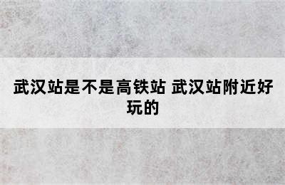 武汉站是不是高铁站 武汉站附近好玩的